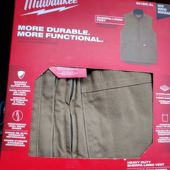 Milwaukee Brand Canvas Lined Vest XL - Picture 1 of 2